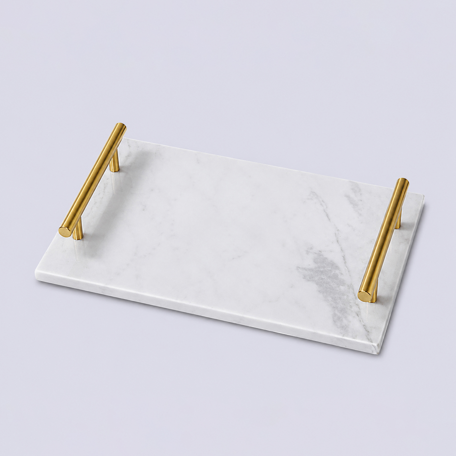 Luxury Marble Serving Tray with Brass Handles | Vanity Tray | Kitchen Organizer | Coffee Table Display | Restaurant Serving Tray